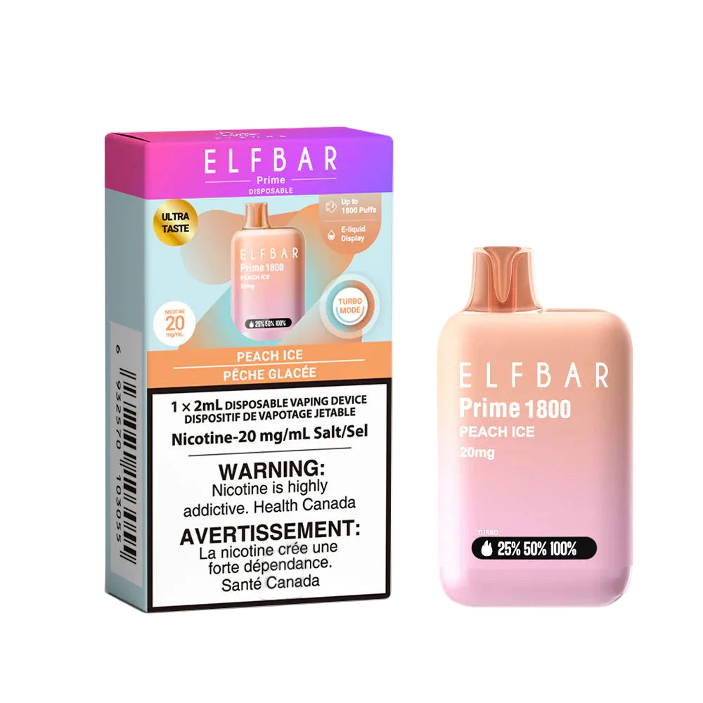ELFBAR - Prime - 1800 Puffs - Peach Ice - Wee Shisha N Vape
