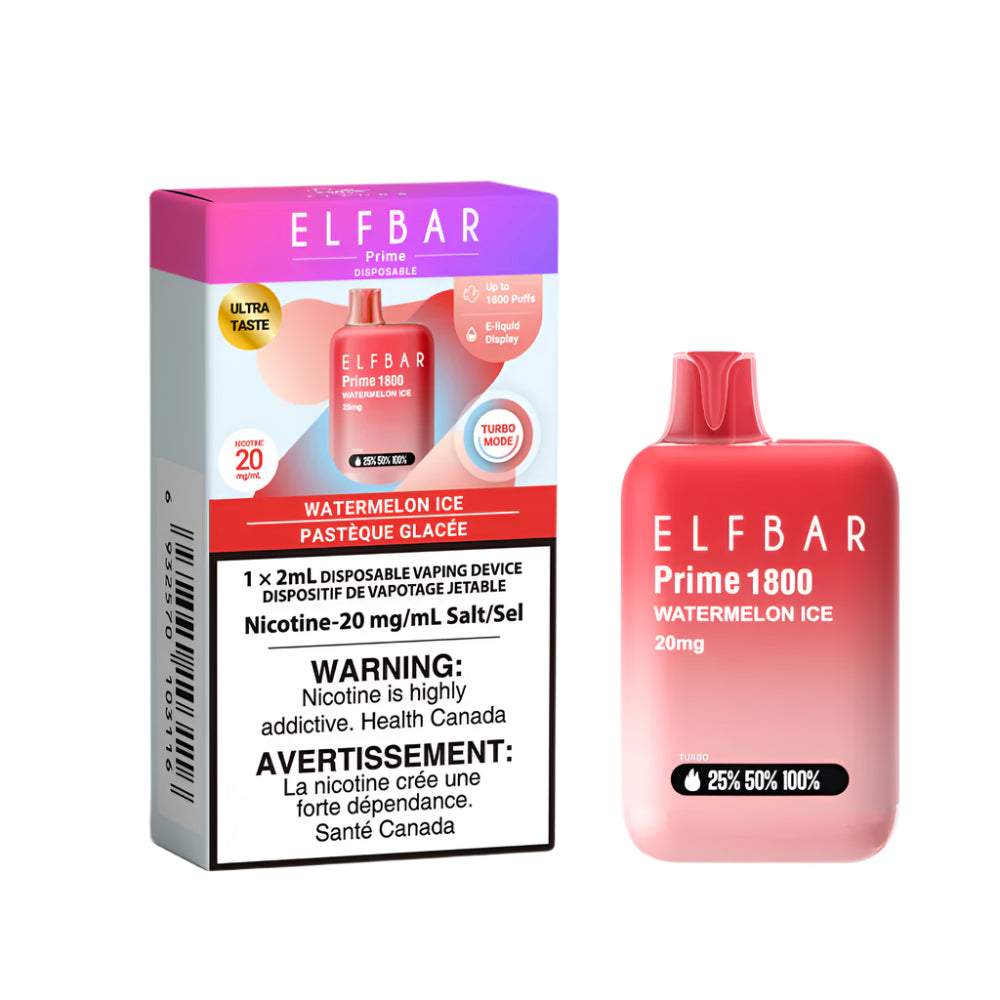 ELF BAR - Prime - 1800 Puffs -Watermelon Ice - Wee Shisha N Vape