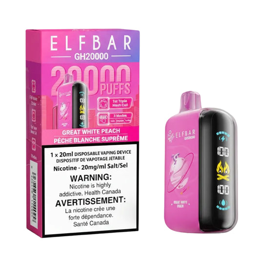 Elf Bar disposable vape device with packaging on a white background
