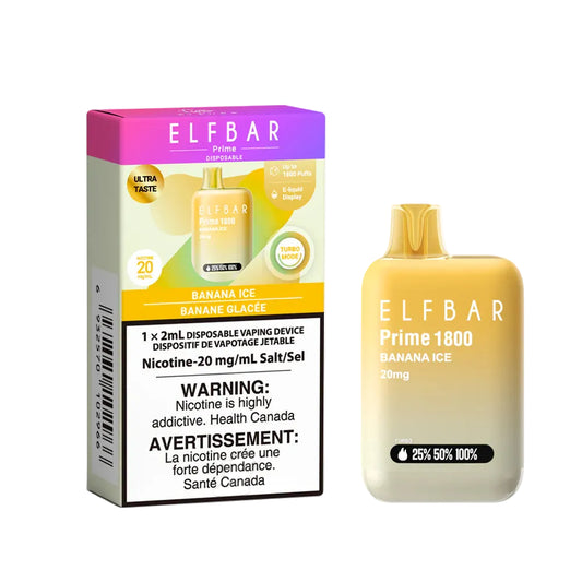 ELFBAR - PRIME - 1800 Puffs - Banana Ice - Wee Shisha N Vape