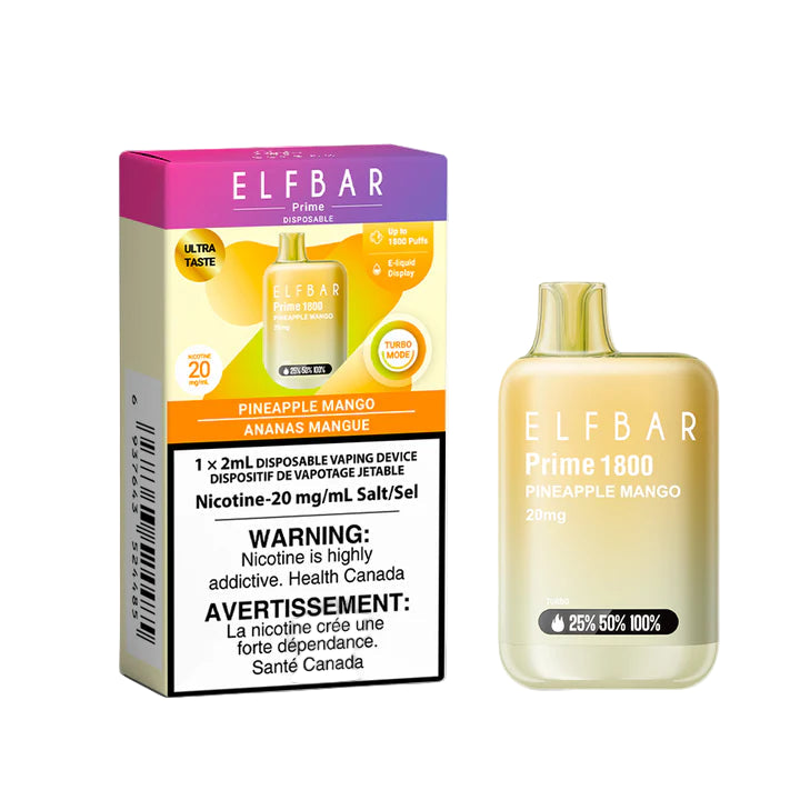 Elf Bar Prime 1800 - Pineapple Mango - Wee Shisha N Vape