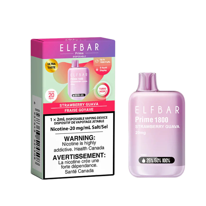Elf Bar Prime 1800 - Strawberry Guava - Wee Shisha N Vape