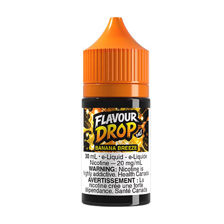 Flavour Drop e-liquid bottle with orange cap on a white background