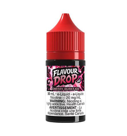 Flavour Drop e-liquid bottle with red cap on a white background