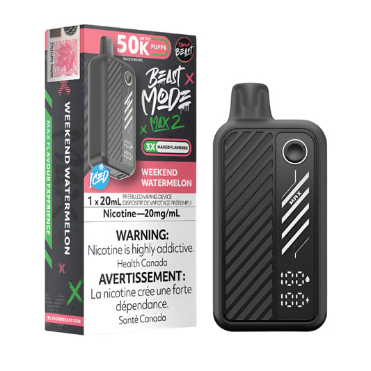 Flavour Beast- Mode Max 2-50k-Weekend Watermelon- Wee Shisha N Vape