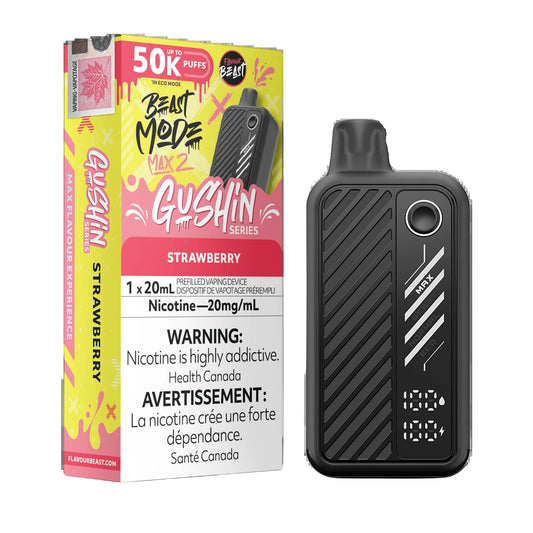 Flavour Beast Beast Mode Max 2- 50K Puffs - Gushin Strawberry - Wee Shisha N Vape