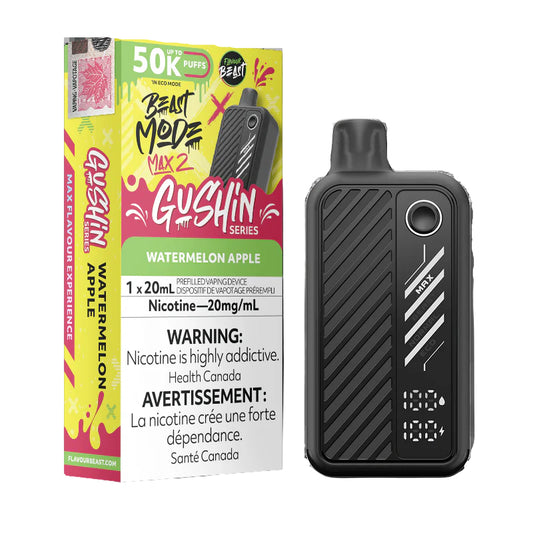 Flavour Beast Beast Mode Max 2- 50K Puffs - Gushin Watermelon Apple - Wee Shisha N  Vape