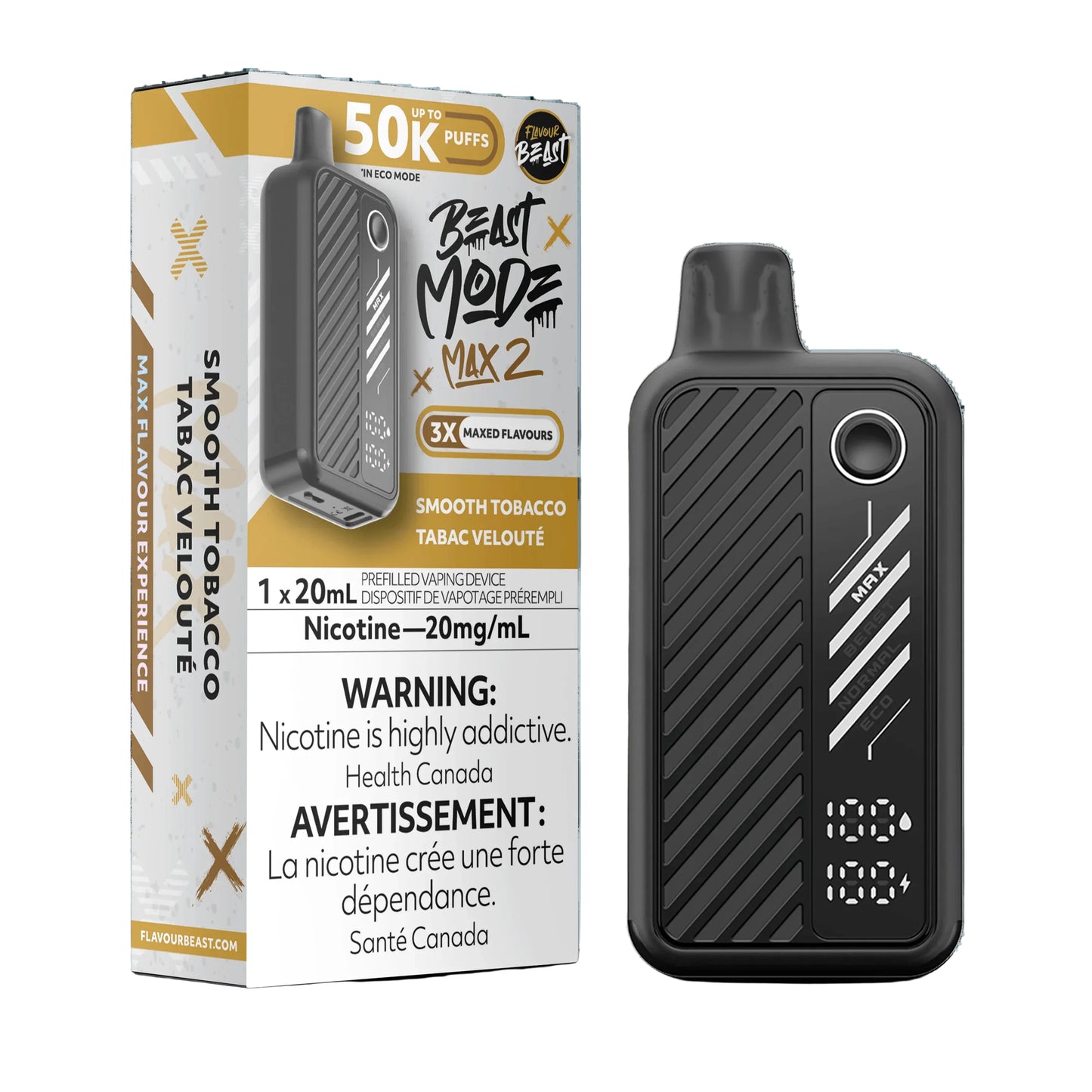 Flavour Beast Beast Mode Max 2- 50K Puffs - Smooth Tobacco