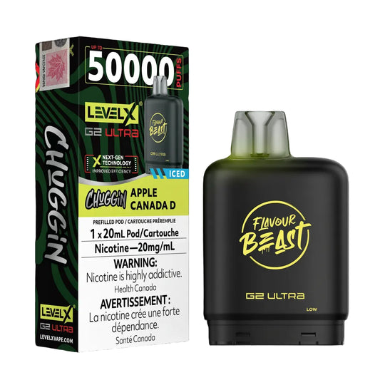Flavour Beast vape device with Level X packaging on a white background