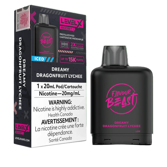 Flavour Beast vape device and packaging on a white background