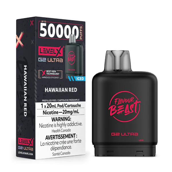 Flavour Beast G2 Ultra vape device with Level X packaging on a white background