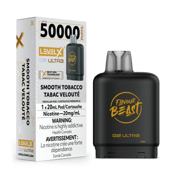 Flavour Beast vape device with Level X packaging on a white background