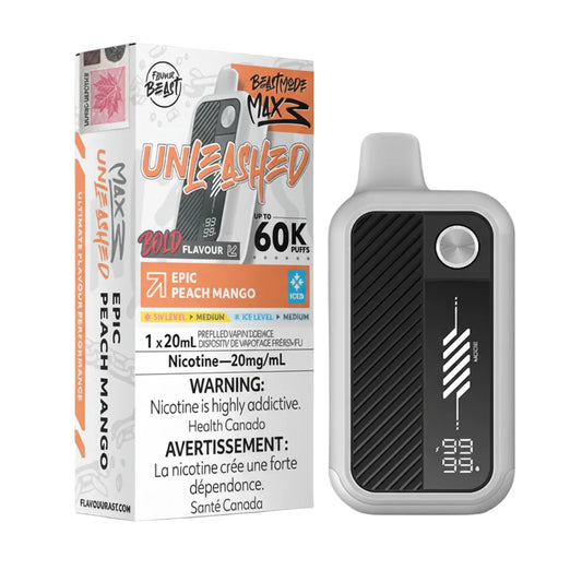 Vape device and packaging with 'Beast Mode' branding on a white background