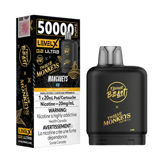 Flavour Beast × Twelve Monkeys Level X G2 Ultra Pod - Mangabeys Iced - Wee Shisha N Vape