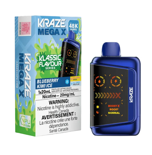 Kraze vape device and packaging on a white background