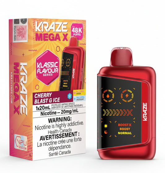 Kraze Mega Klassic Flavour Series Cherry Blast G Ice