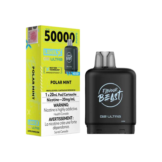 Flavour Beast Level X G2 Ultra Pod 50k - Polar Mint - Wee Shisha N Vape