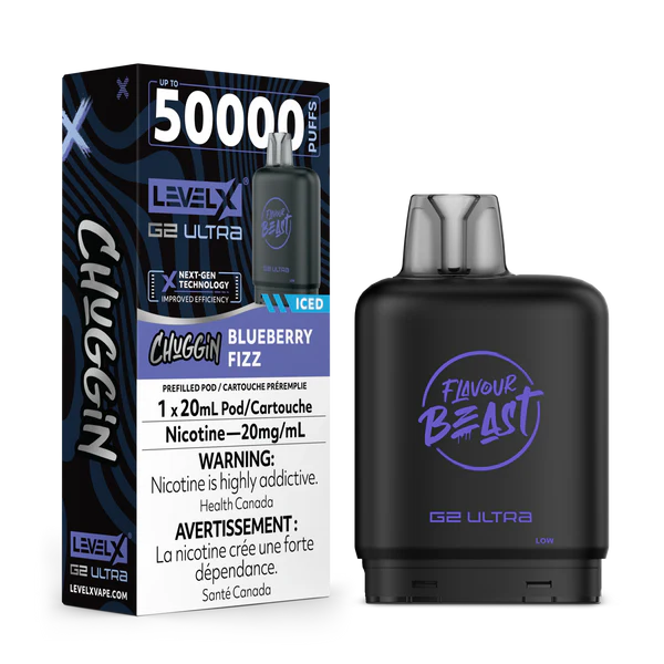 Flavour Beast Level X G2 Ultra Pod 50k - Chuggin Blueberry Fizz - Wee Shisha N Vape