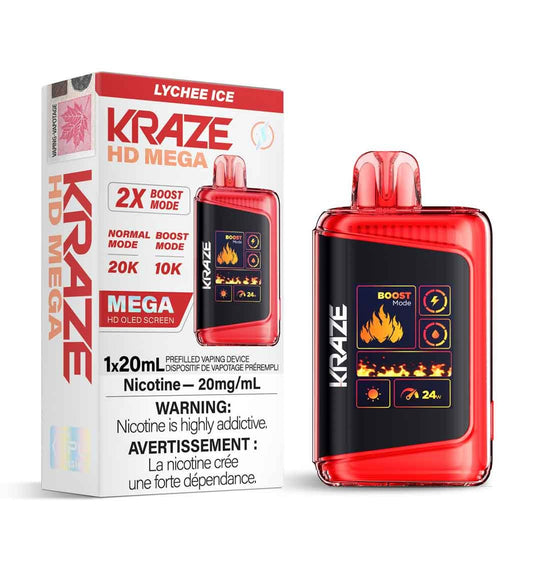 Kraze HD Mega 20K - Lychee Ice - Wee Shisha N Vape