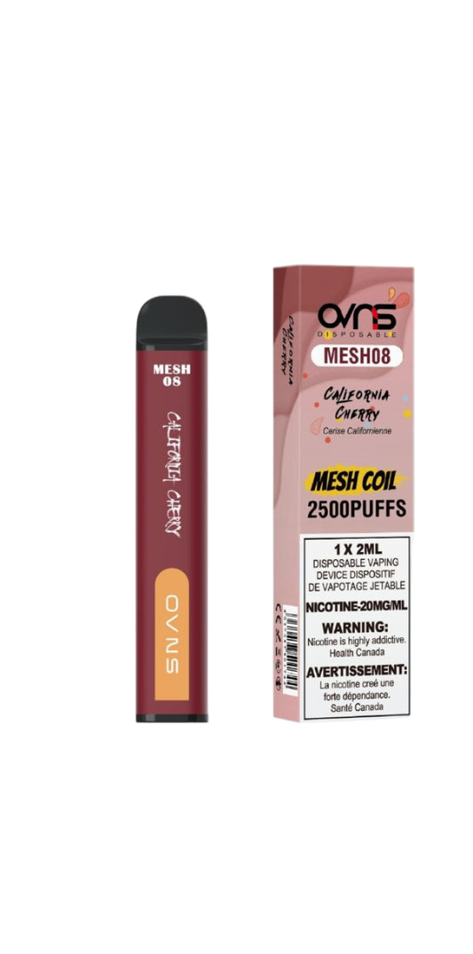 OVNS Mesh 08 2500 Puffs - California Cherry - Wee Shisha N Vape