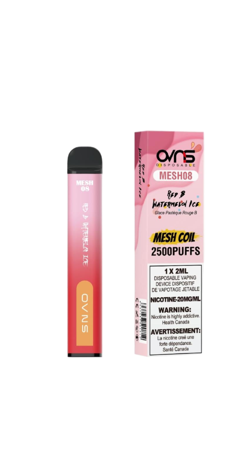 OVNS Mesh 08 2500 Puffs - Red B Watermelon Ice - Wee Shisha N Vape