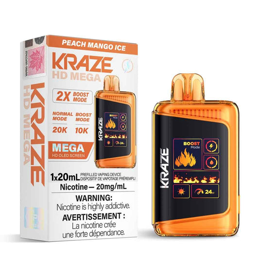 Kraze HD Mega 20K - Peach Mango Ice - Wee Shisha N Vape