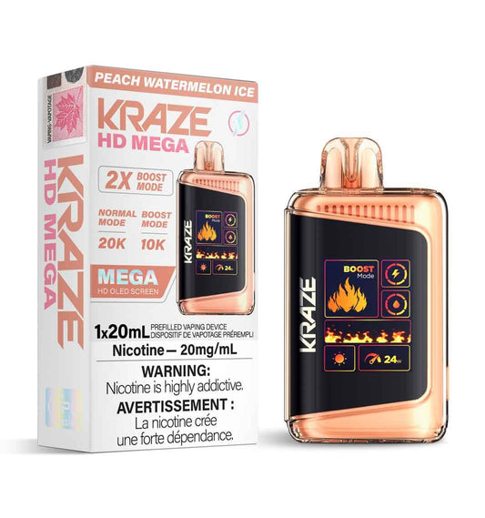 Kraze HD Mega 20K - Peach Watermelon Ice - Wee Shisha N Vape