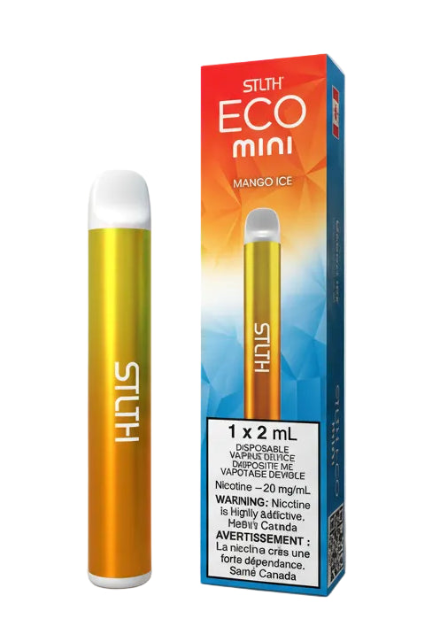 STLTH ECO mini vape pen with packaging on a white background