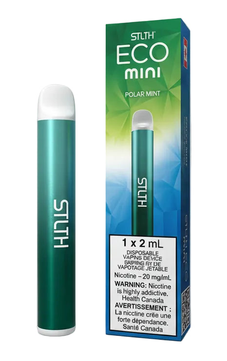 STLTH Eco Mini vape device and packaging on a white background