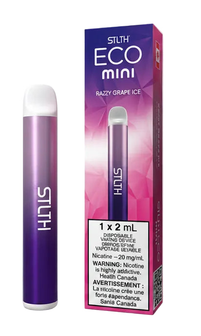 STLTH Eco Mini vape pen and packaging on a white background