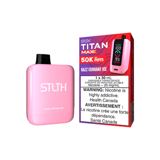 Stlth- Titan max - 50k- Razz Currant Ice -Wee Shisha N Vape