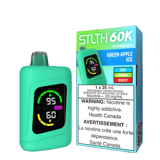 Stlth 60k - Green Apple Ice-Disposable - Wee Shisha N Vape