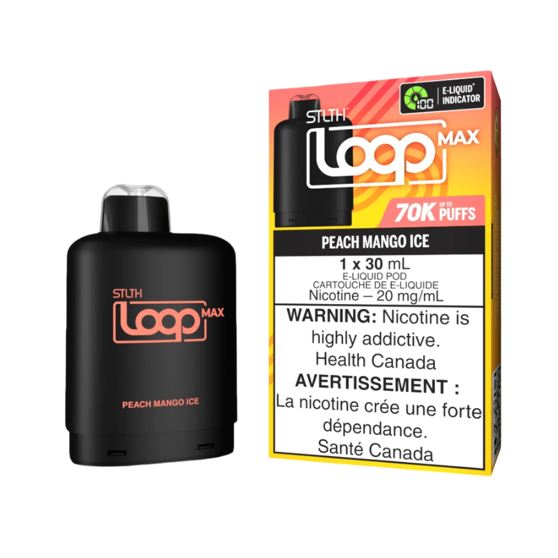 STLTH Loop Max Pod 70K Puffs - Peach Mango Ice - Wee Shisha N Vape