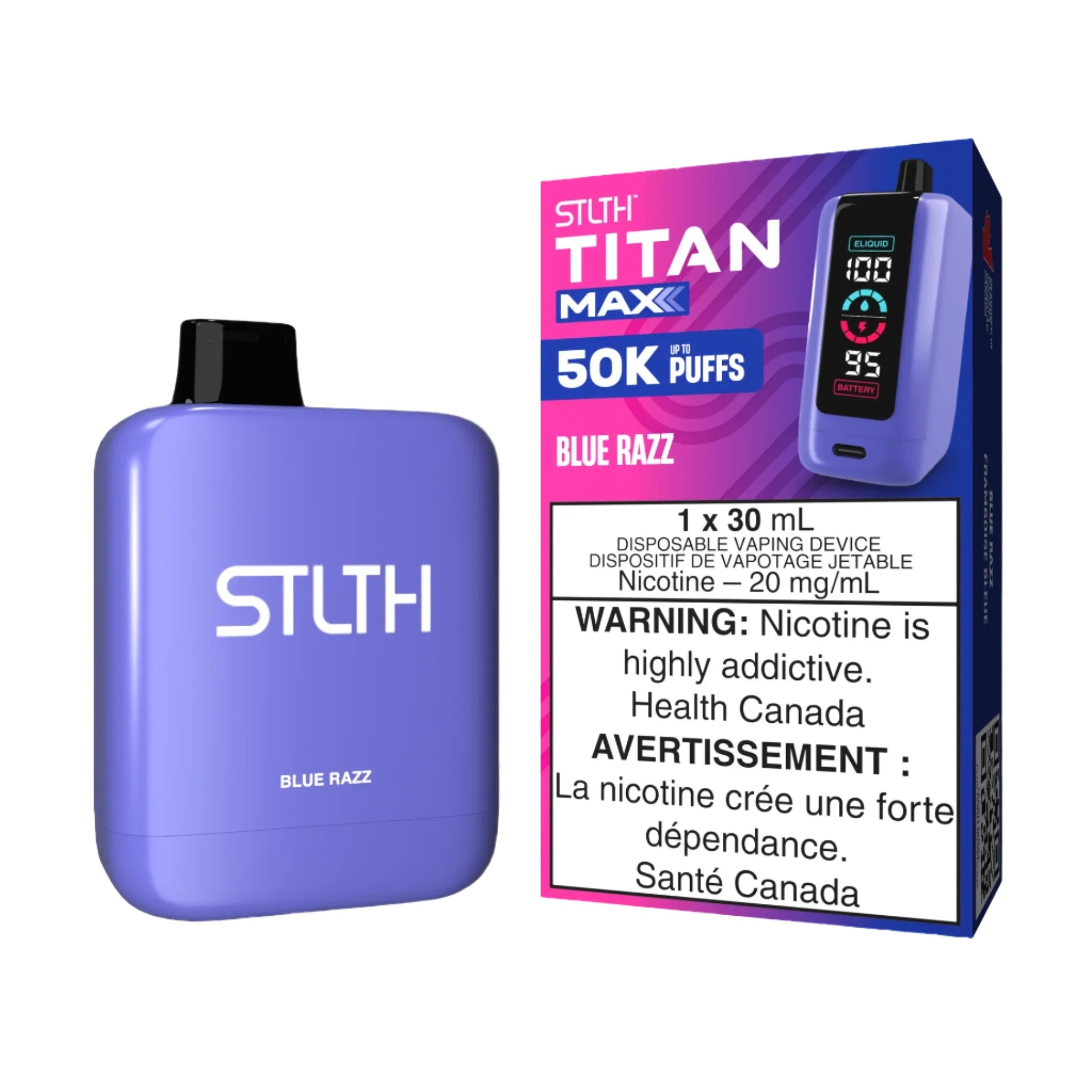 Stlth- Titan max - 50k-Blue Razz-Wee Shisha N Vape