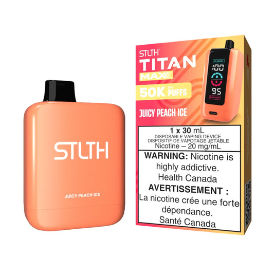 Stlth- Titan max - 50k-Juicy Peach Ice-Wee Shisha N Vape