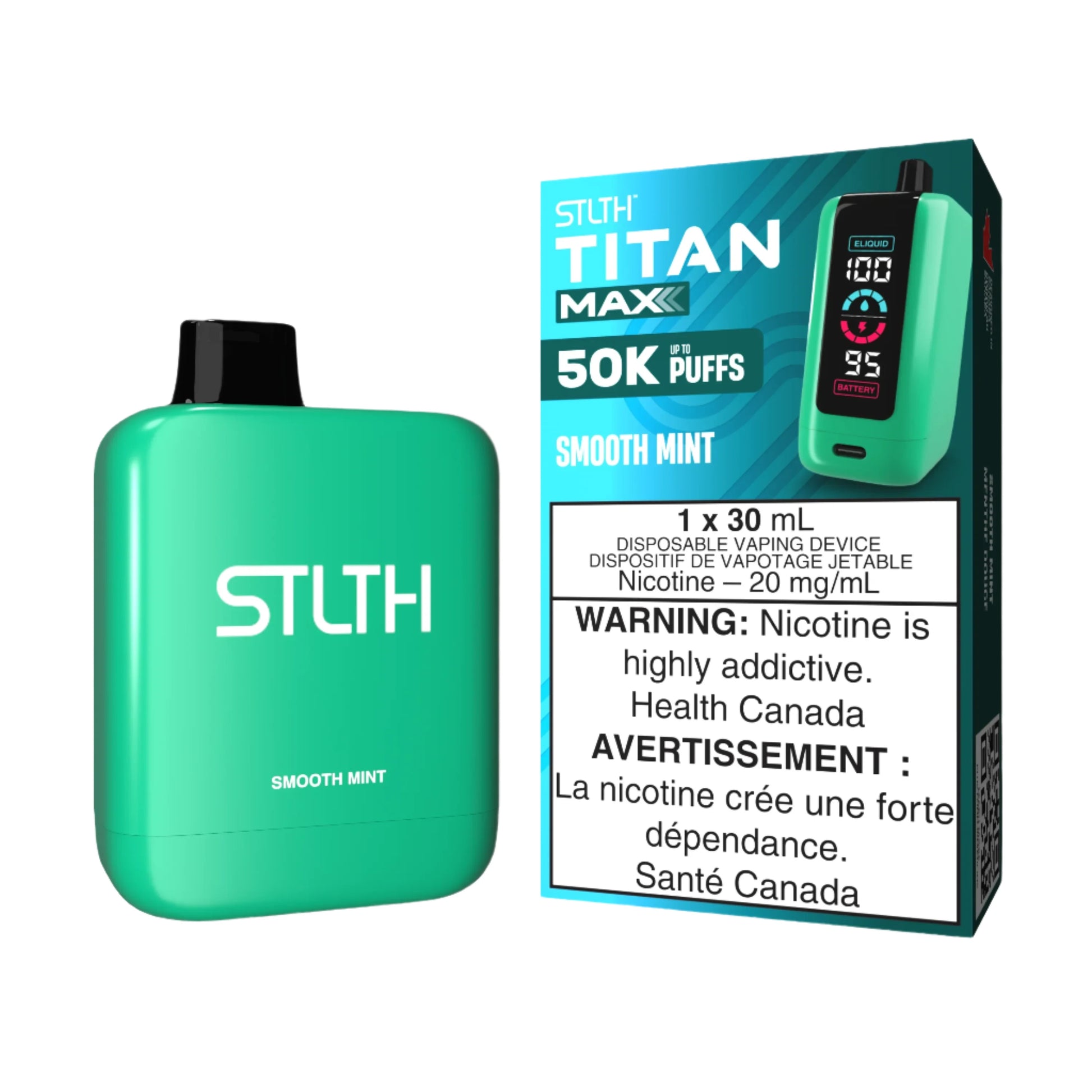 Stlth- Titan max - 50k-Smooth Mint-Wee Shisha N Vape