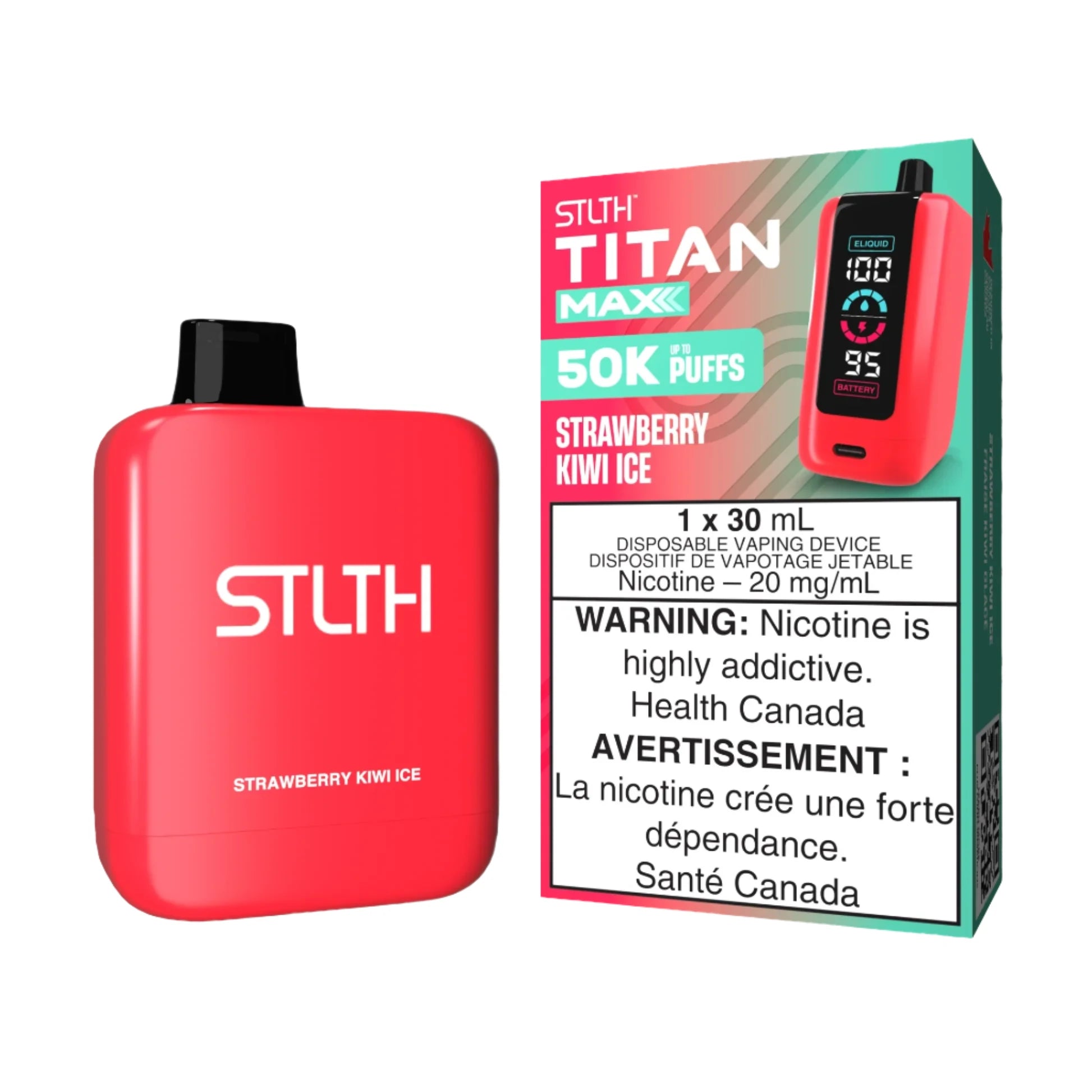 Stlth- Titan max - 50k-Strawberry Kiwi Ice-Wee Shisha N Vape