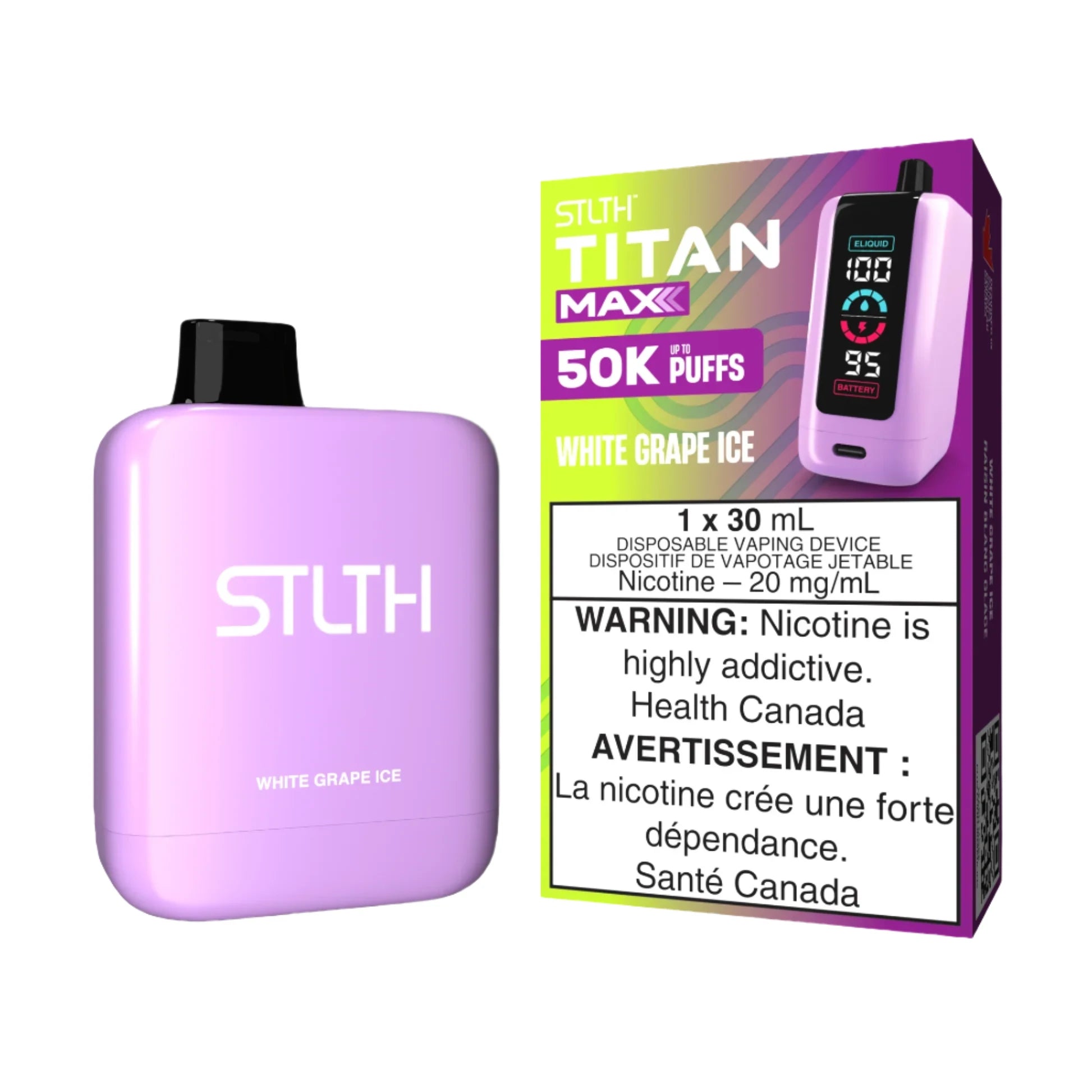 Stlth- Titan max - 50k-White Grape Ice-Wee Shisha N Vape