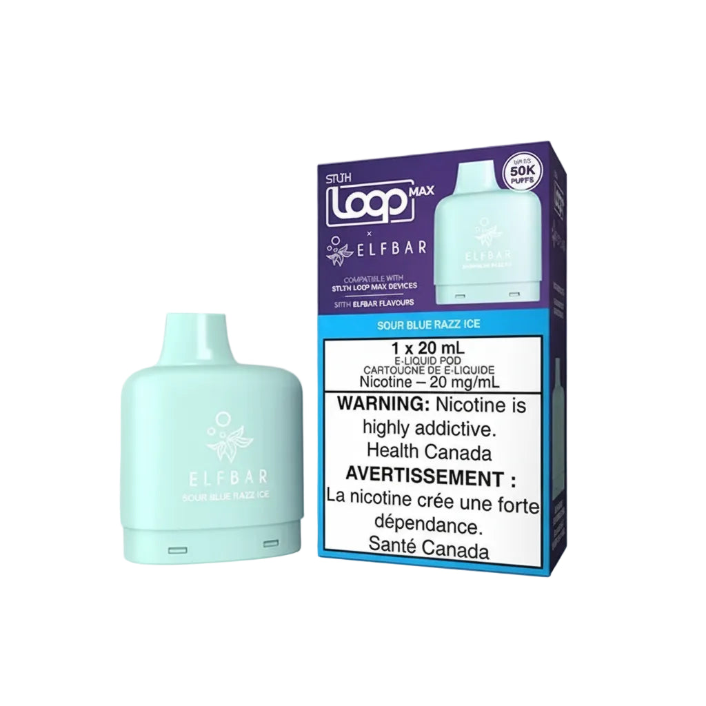 STLTH Loop Max 50k Elfbar Pod - Sour Blue Razz Ice - Wee Shisha N Vape