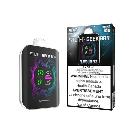 STLTH Geek Bar vape device and packaging on a white background