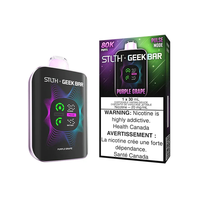 STLTH Geek Bar vape device and packaging on a white background