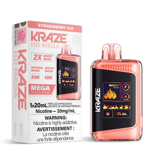 Kraze HD Mega 20K - Strawberry Ice - Wee Shisha N Vape