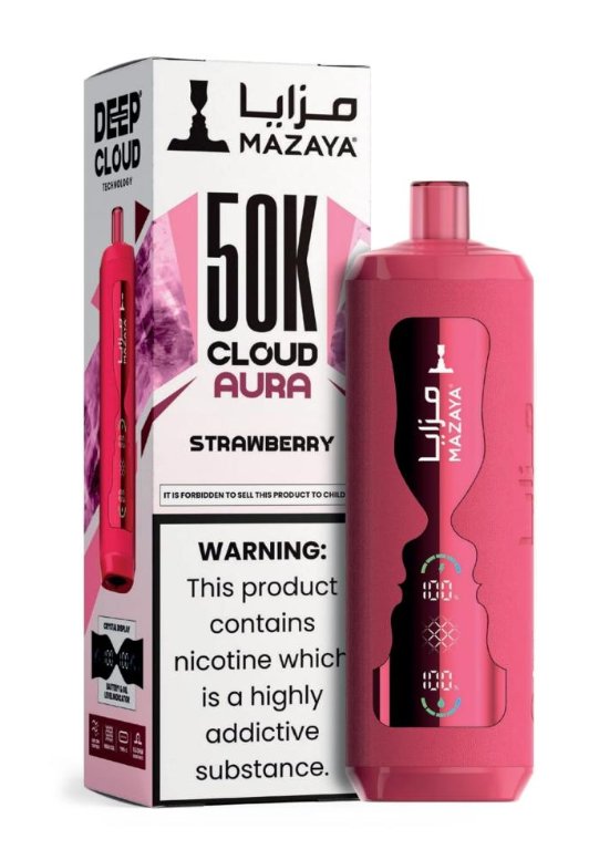 Strawberry - Mazaya Cloud Aura 50K - Wee Shisha N' Vape