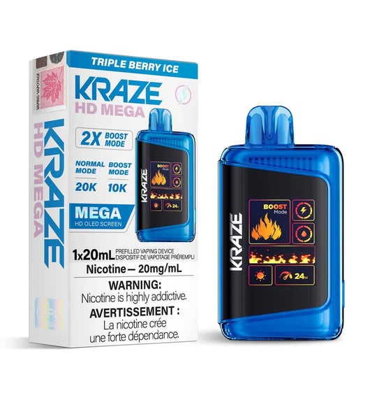 Kraze HD Mega 20K - Triple Berry Ice - Wee Shisha N Vape