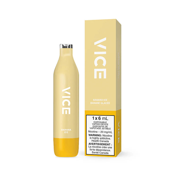 Yellow VICE vape packaging on a white background