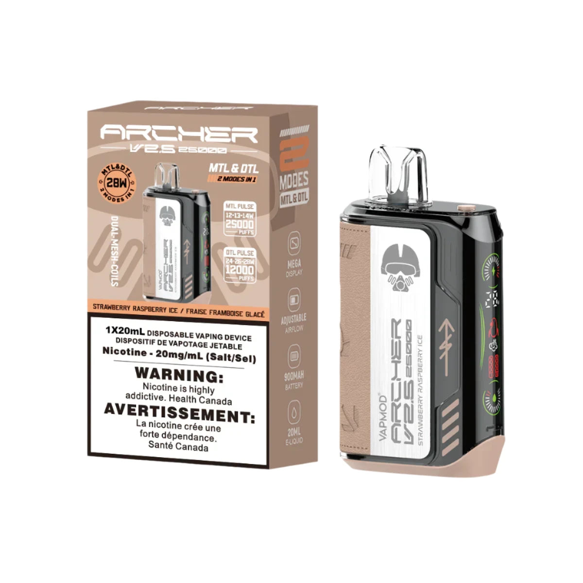 Vapmod Archer v2.5 - Strawberry Raspberry Ice-Wee Shisha N Vape