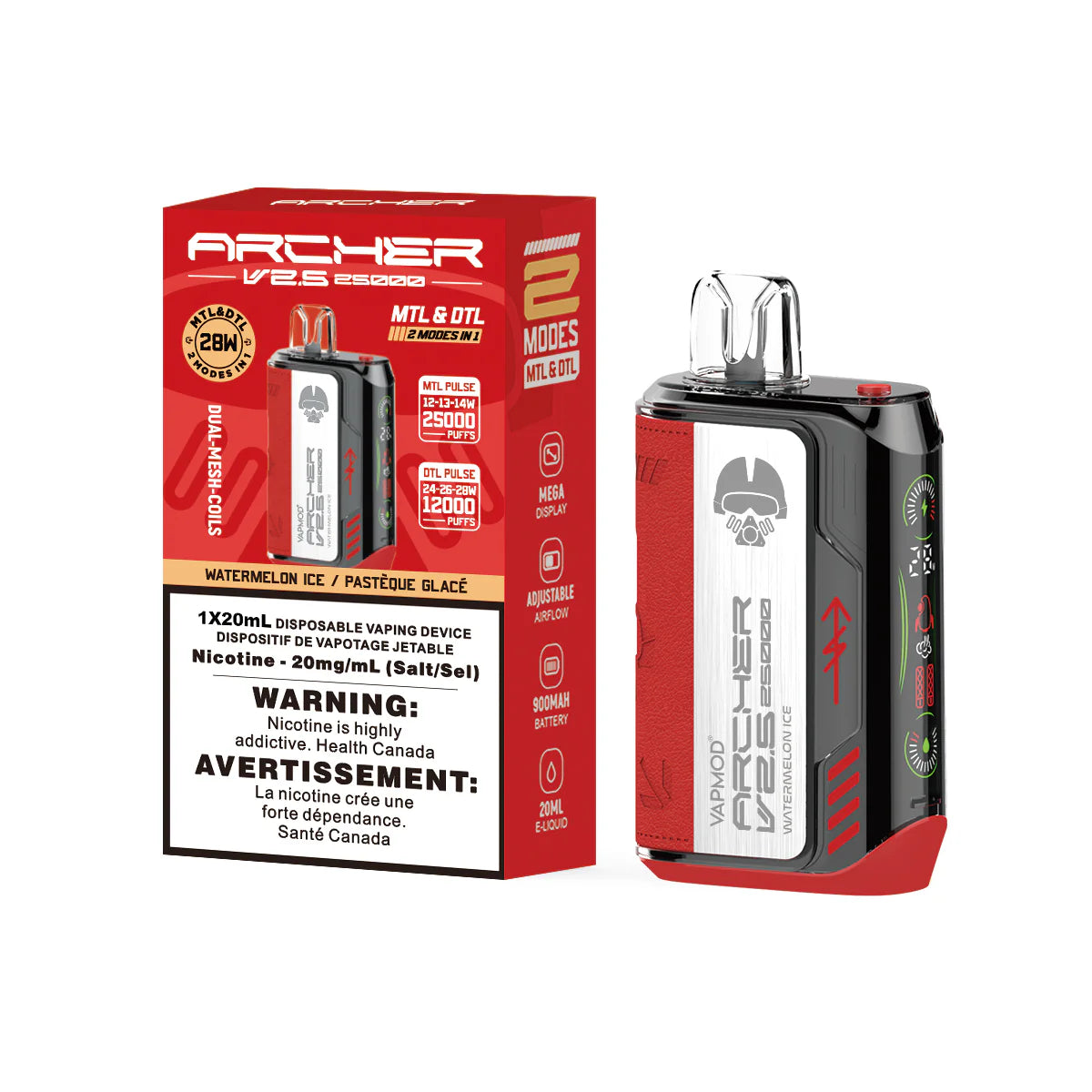 Vapmod Archer v2.5 - Watermelon Ice - disposable - wee shisha n vape