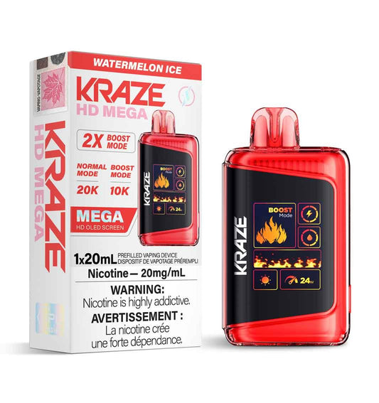 Kraze HD Mega 20K - Watermelon Ice - Wee Shisha N Vape