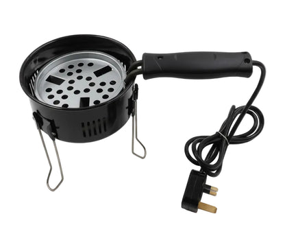 Black electric grill with Zanobia branding on a white background