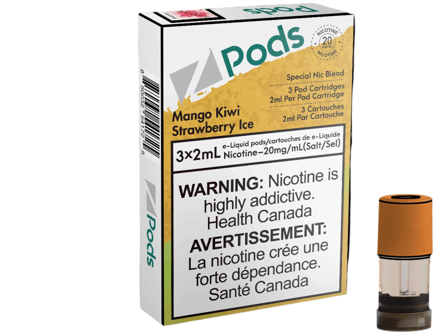 zpods - mango kiwi strawberry ice - wee shisha n vape